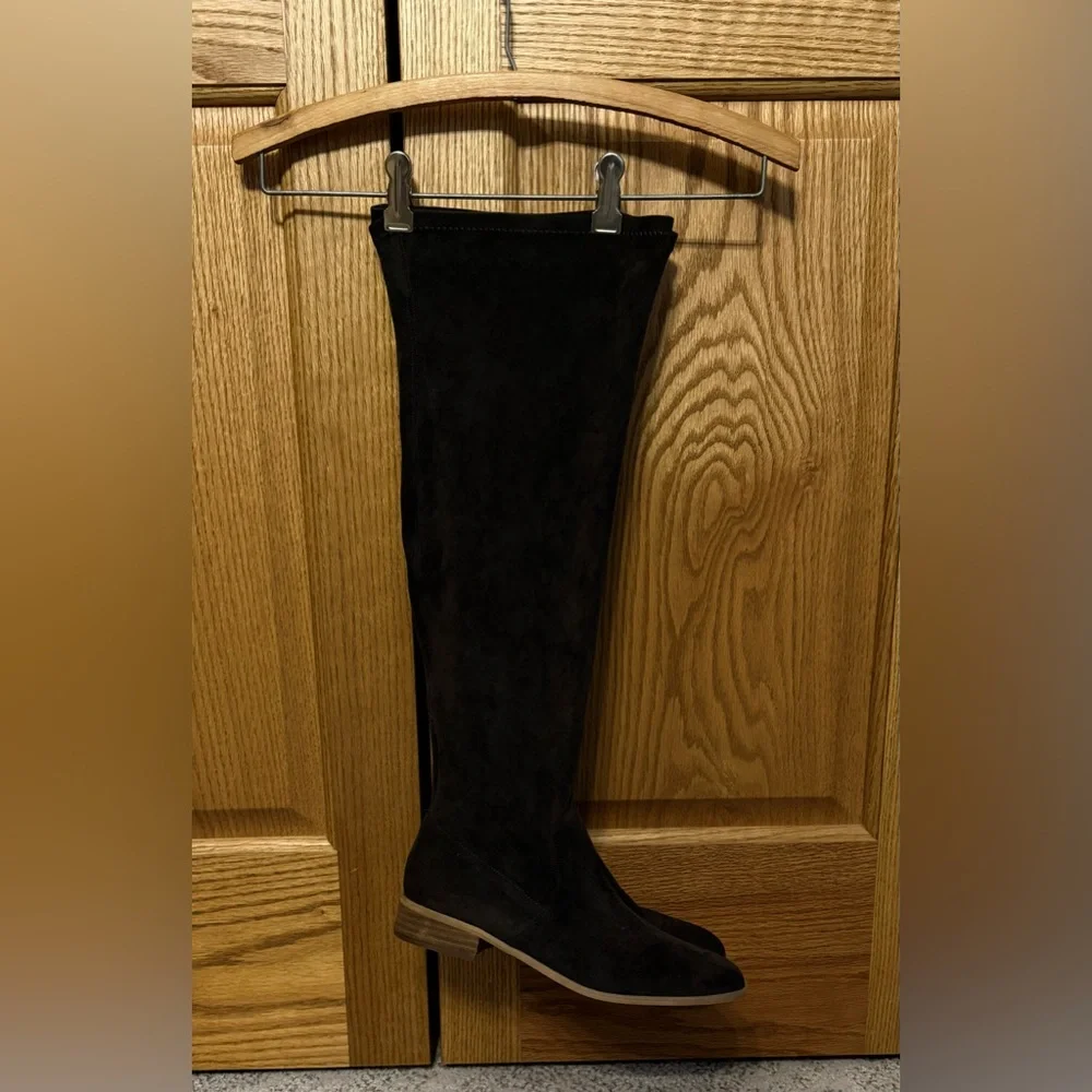 Mi.iM Chocolate Brown Over-the-Knee Boots with Wooden Heel